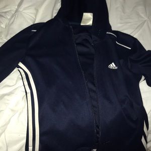 Navy Blue Zip-Up Adidas Track Jacket